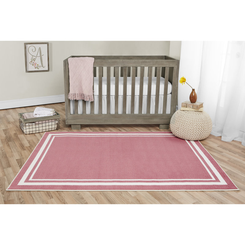 Evolur Home Nursery Pink/White Area Rug Wayfair